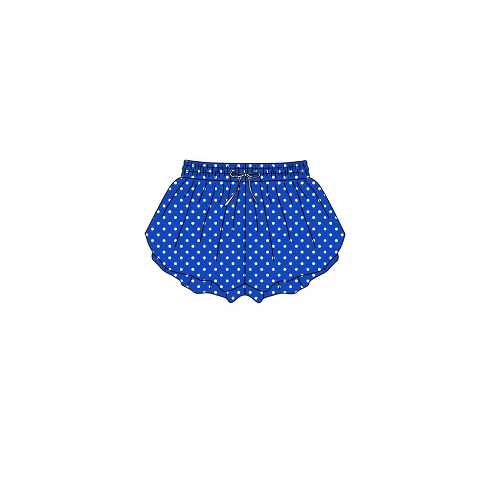 ( No moq ) Preorder Baby Girls Kids Dogs Blue Yoga Active Ruffle Shorts Bottom Clothes