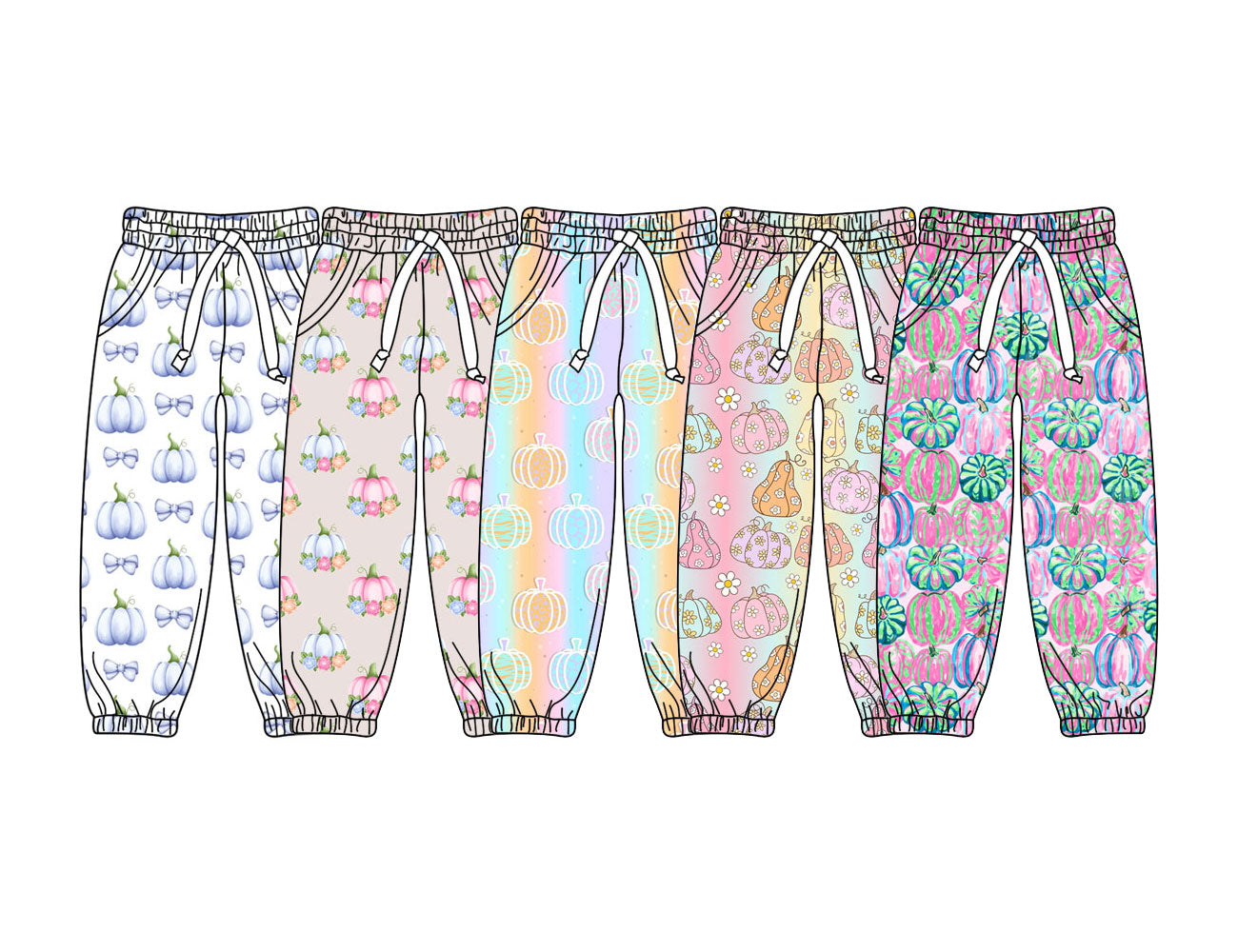 ( Moq 5 Each Style ) Sibling Baby Girls Kids Pumpkins Pockets Jogger Pants Fall Clothes