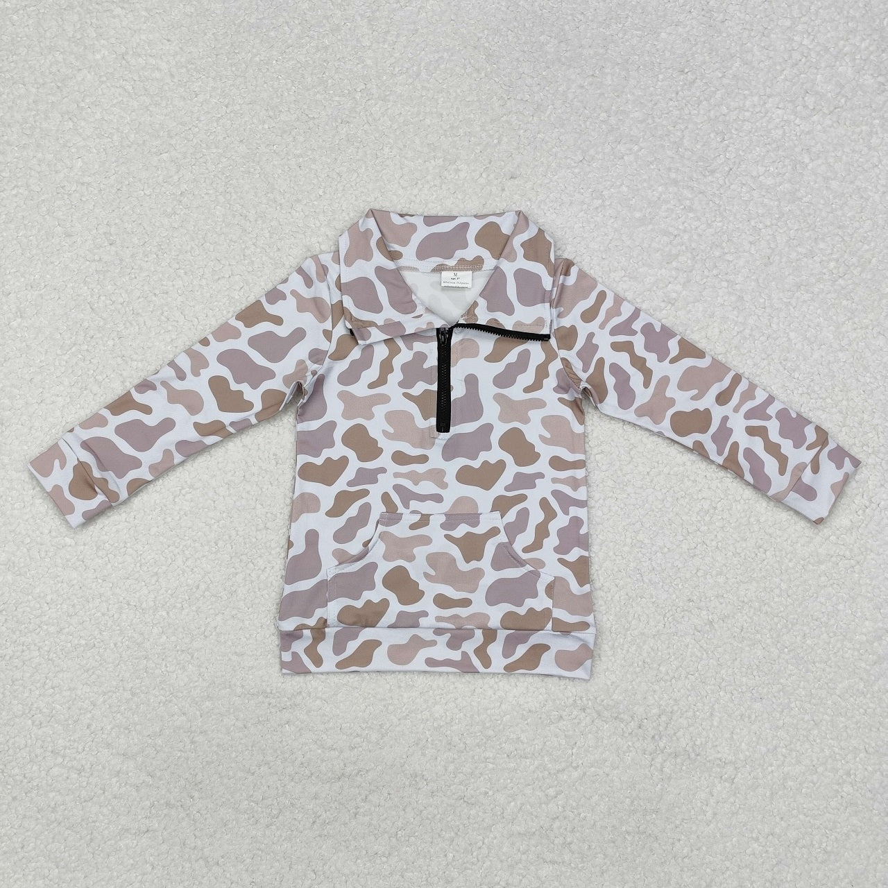 7-12 Sibling Boys Kids Long Sleeves Camo Pockets Zipper Shirt Pullover Tops Clothes RTS