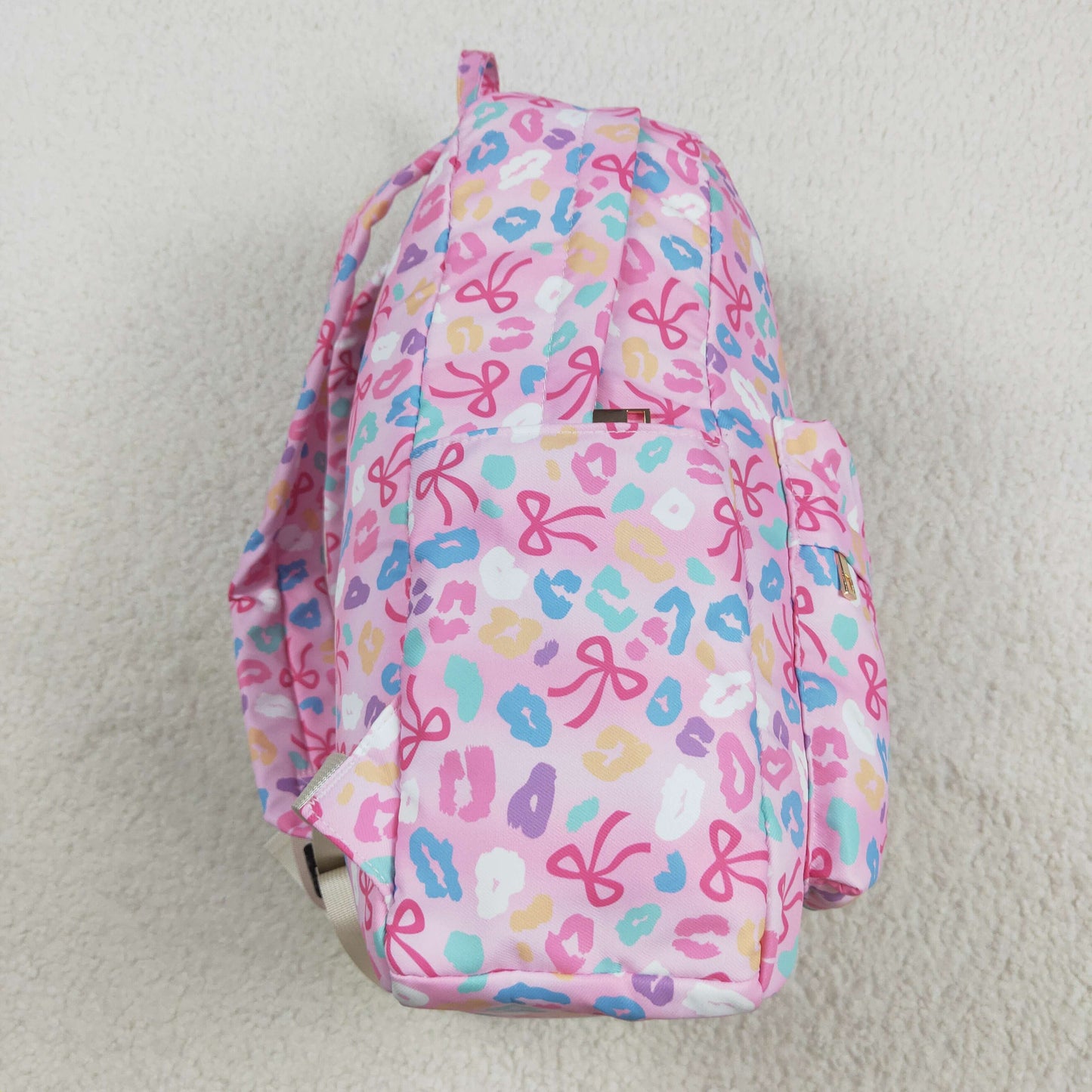 Baby Girl Toddler Colorful Leopard Bows Backpack Bags RTS