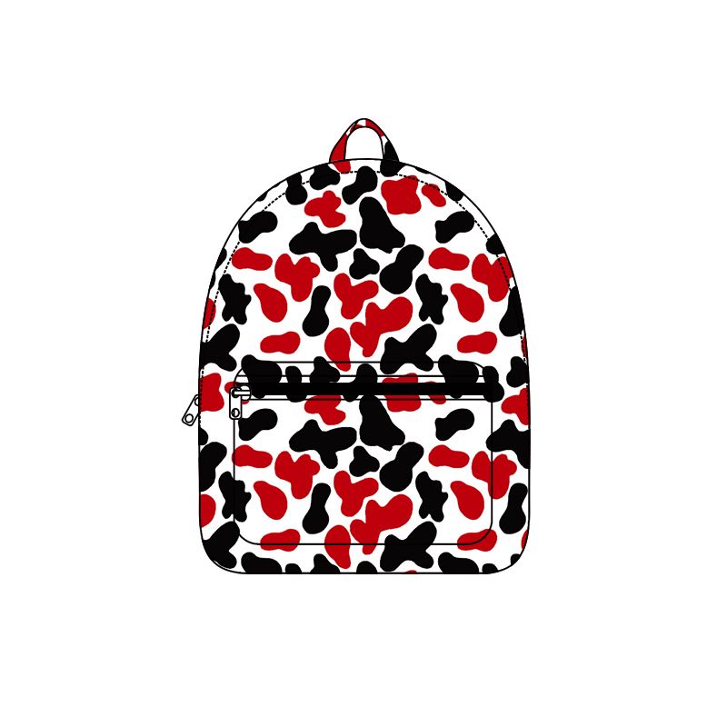 ( Moq 5 ) Preorder Baby Toddler Kids Red Black Camo Zipper Pocket Backpack Team Bag