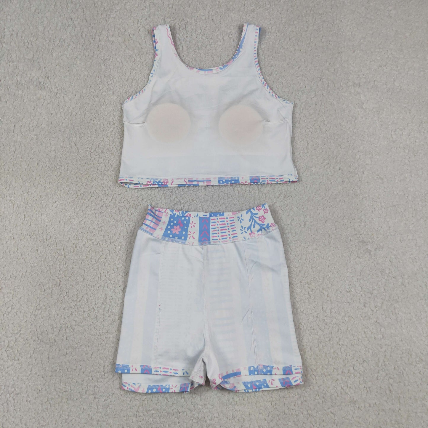 Baby Girl Sleeveless Floral Yoga Active Wear Shirt Shorts Skirt Skort Clothes Set RTS