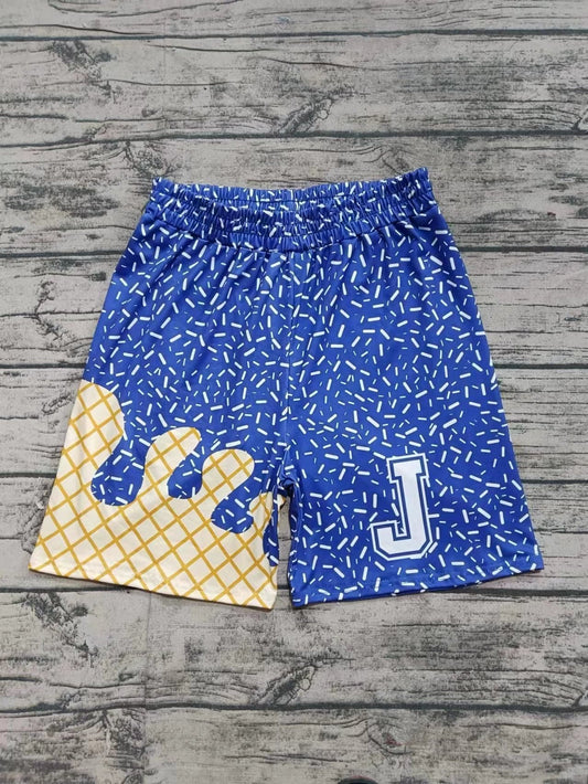 Baby Boy Adult Men J Team Family Blue Shorts Bottoms ( Moq 5 )