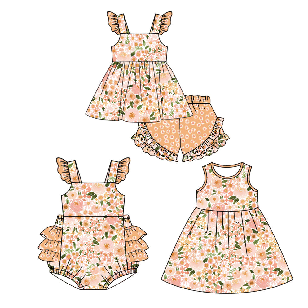 Baby Girl Summer Floral Sibling Romper Dress Set ( Moq 5 Each Design ) 12.10