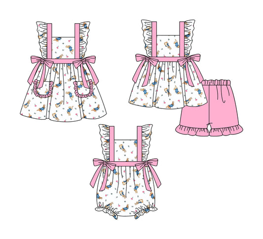 Baby Girl Easter Rabbits Flower Sibling Dress Set ( Moq 5 Each Style ) 1.7