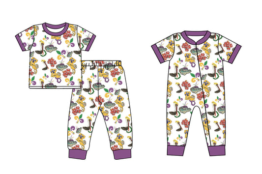 Baby Kids Short Sleeves Mardi Gras Sibling Romper Clothes Set ( Moq 5 Each Design ) 12.4