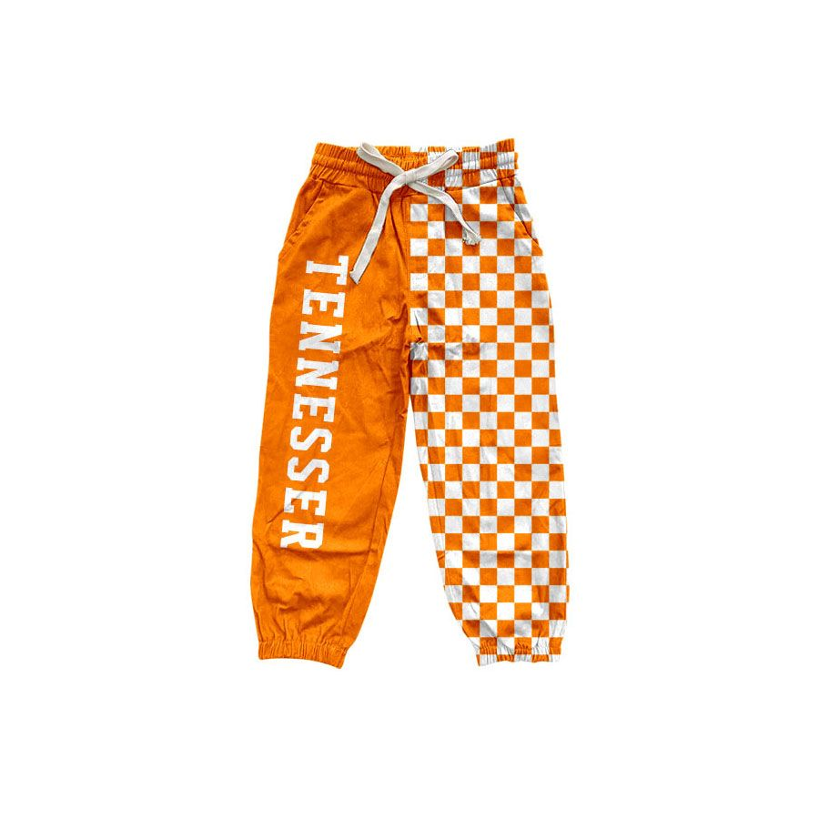 ( Moq 5 ) Baby Boys Kids Orange Checked Pockets Pants Bottoms Team Clothes