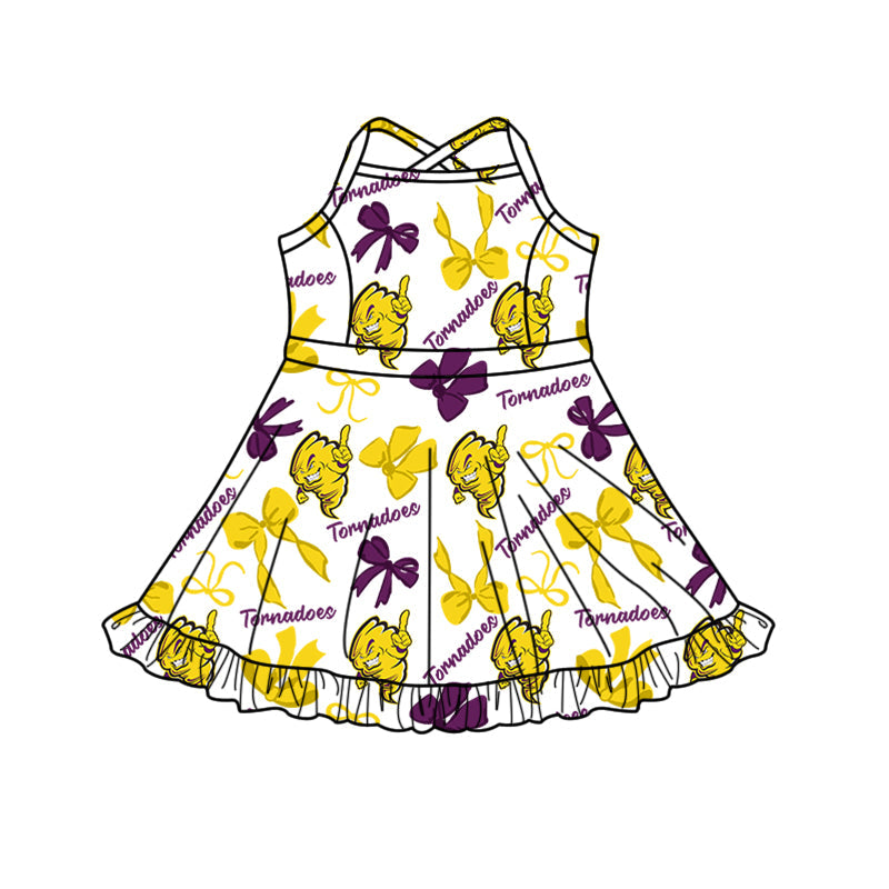 ( Moq 5 each style ) Baby Boy Girl Team Cheer Sibling Shirt Bows Dress Set 8.13