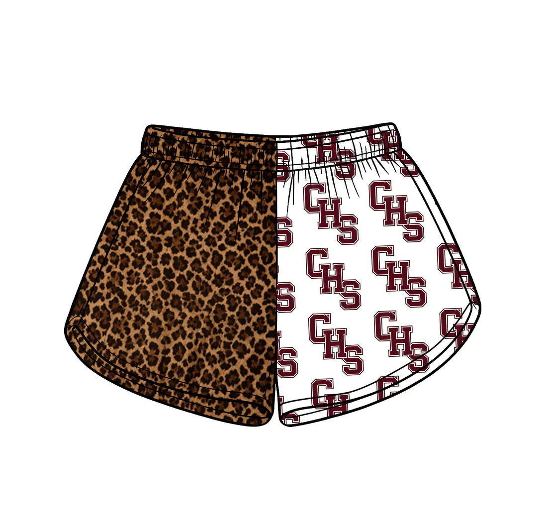 ( Moq 5 ) Baby Girls Kids CHS Leopard Team Shorts Summer Clothes