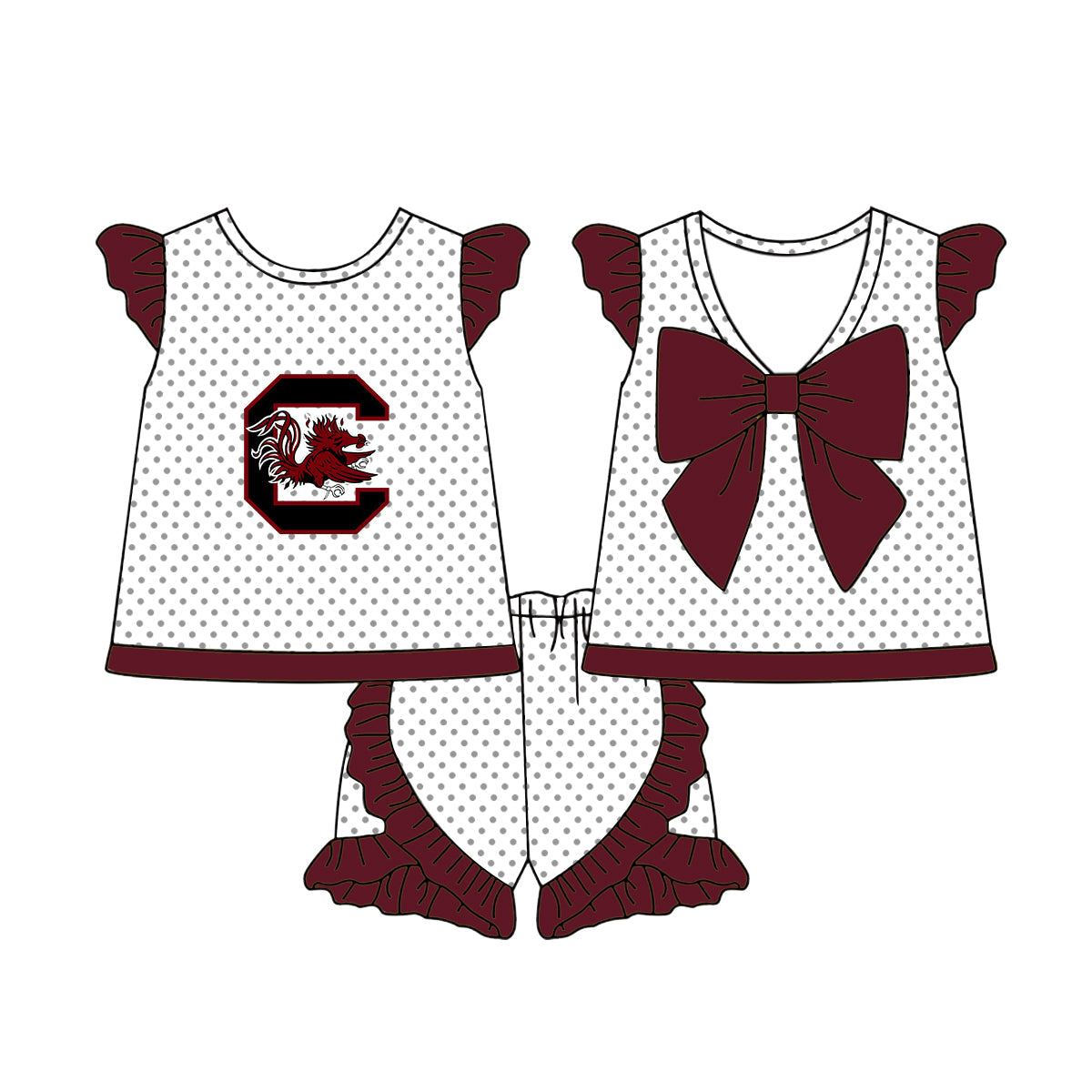( Moq 5 each style ) Baby Boy Girl Short Sleeves Team Sibling Dress Shirt Set 5.5