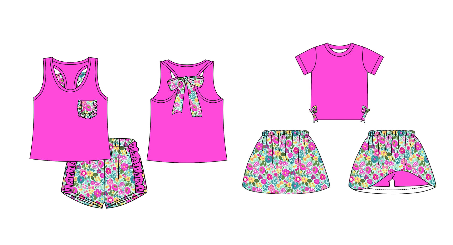 Baby Girl Summer Sibling Floral Skort Shorts Set ( Moq 5 Each Design ) 12.18