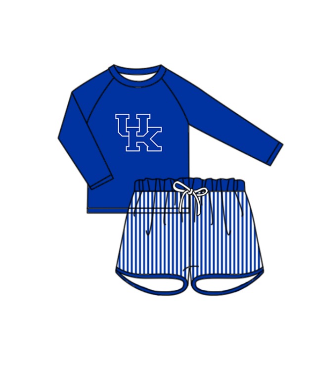 ( Moq 5 Each Style ) Baby Boys Girls Kids Team Sibling Blue Jumpsuits Sets Swimsuits