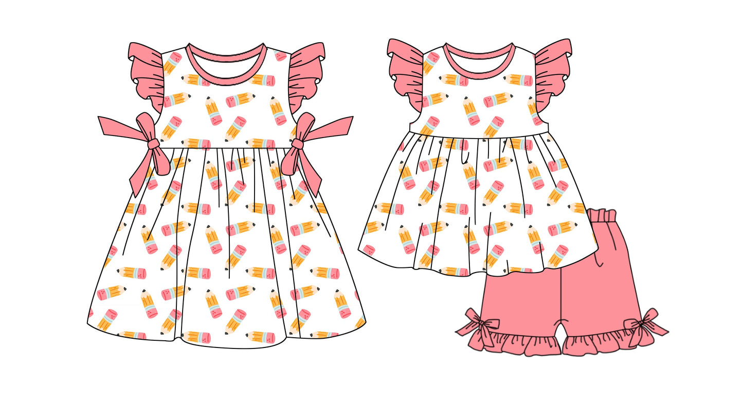 Baby Girl Back To School Pencil Sibling Dress Set ( Moq 5 Each Style ) 1.7