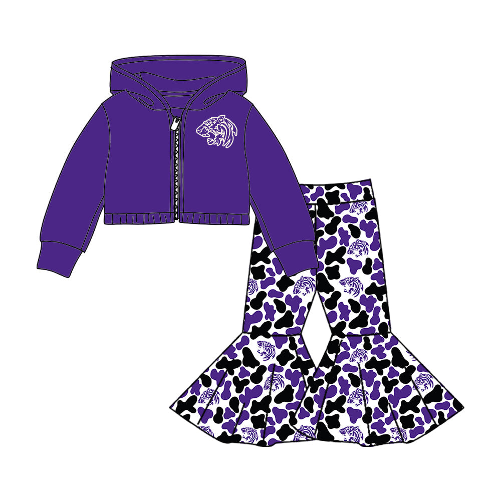 ( Moq 5 each style ) Baby Boy Girl Team Sibling Shirt Tigers Camo Purple Jumpsuit Dress Set 8.6