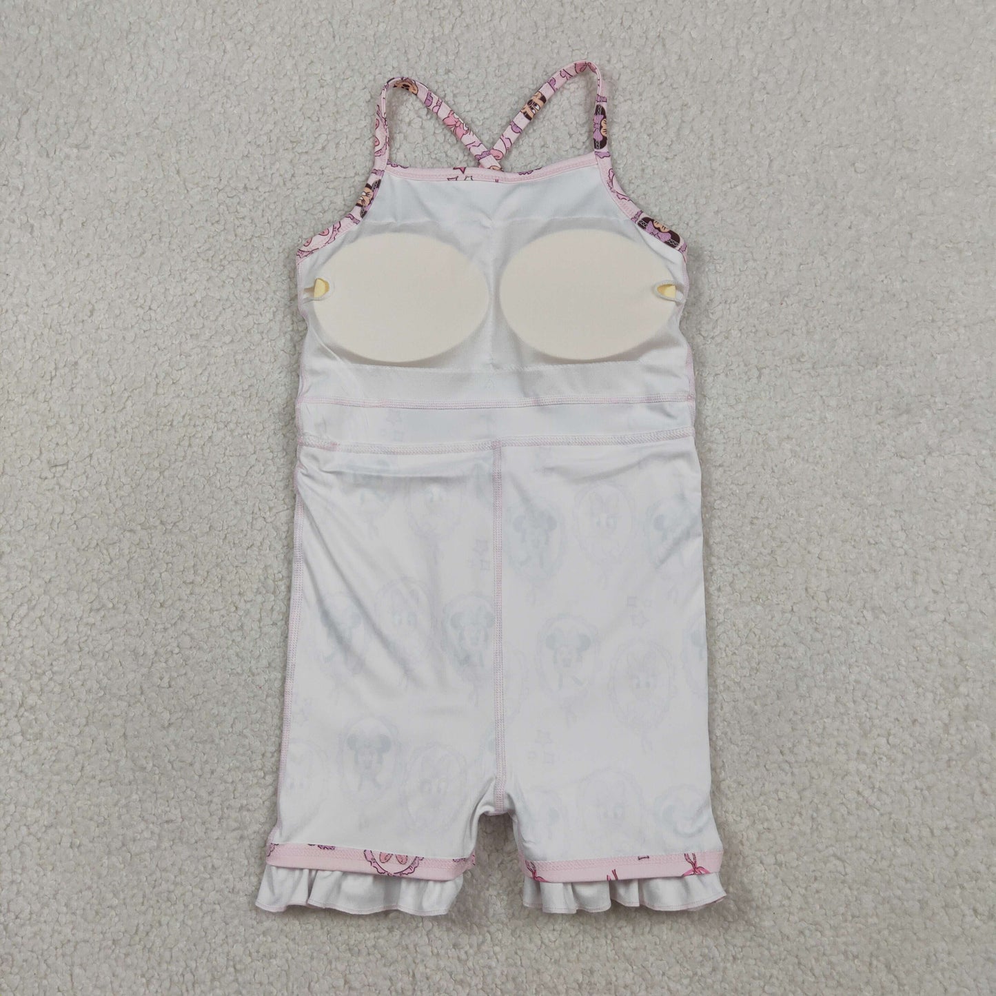 Baby Girls Kids Straps Cartoon Yoga Active Shorts Ruffle Knee Length Dress RTS