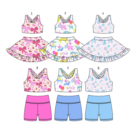 Baby Girl Sleeveless Flower Bows Sibling Dress Set ( Moq 5 Each Style ) 3.18