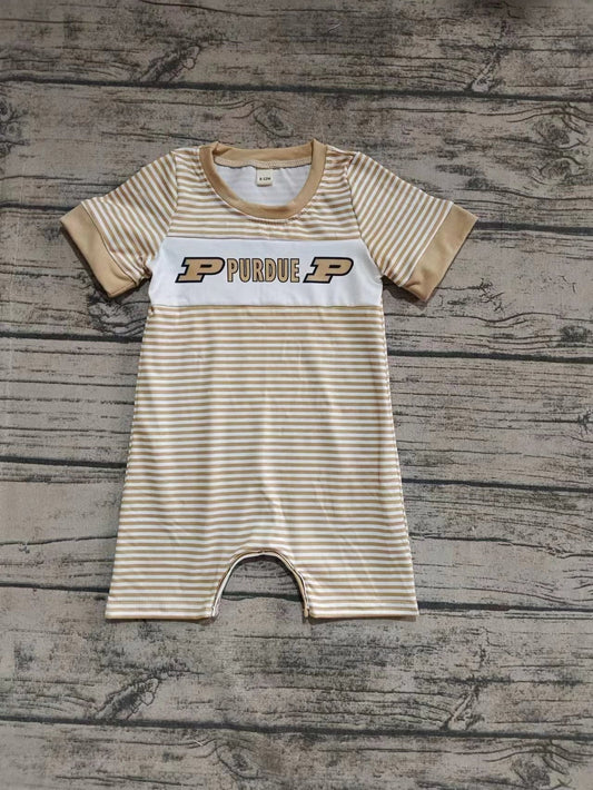Baby Boy Short Sleeves Stripes P Team Romper ( Moq 5 )