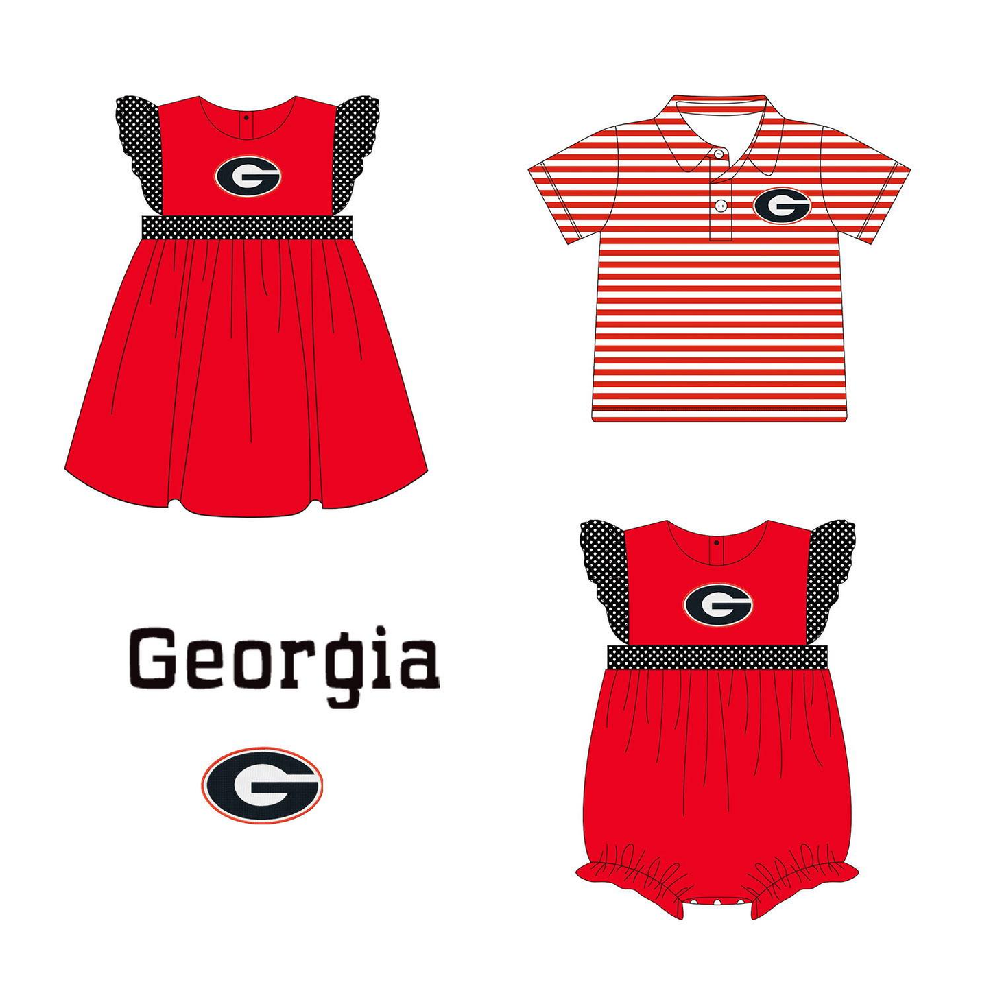 Baby Boy Girl G Team Football Red Sibling Romper Dress Clothes ( Moq 5 )