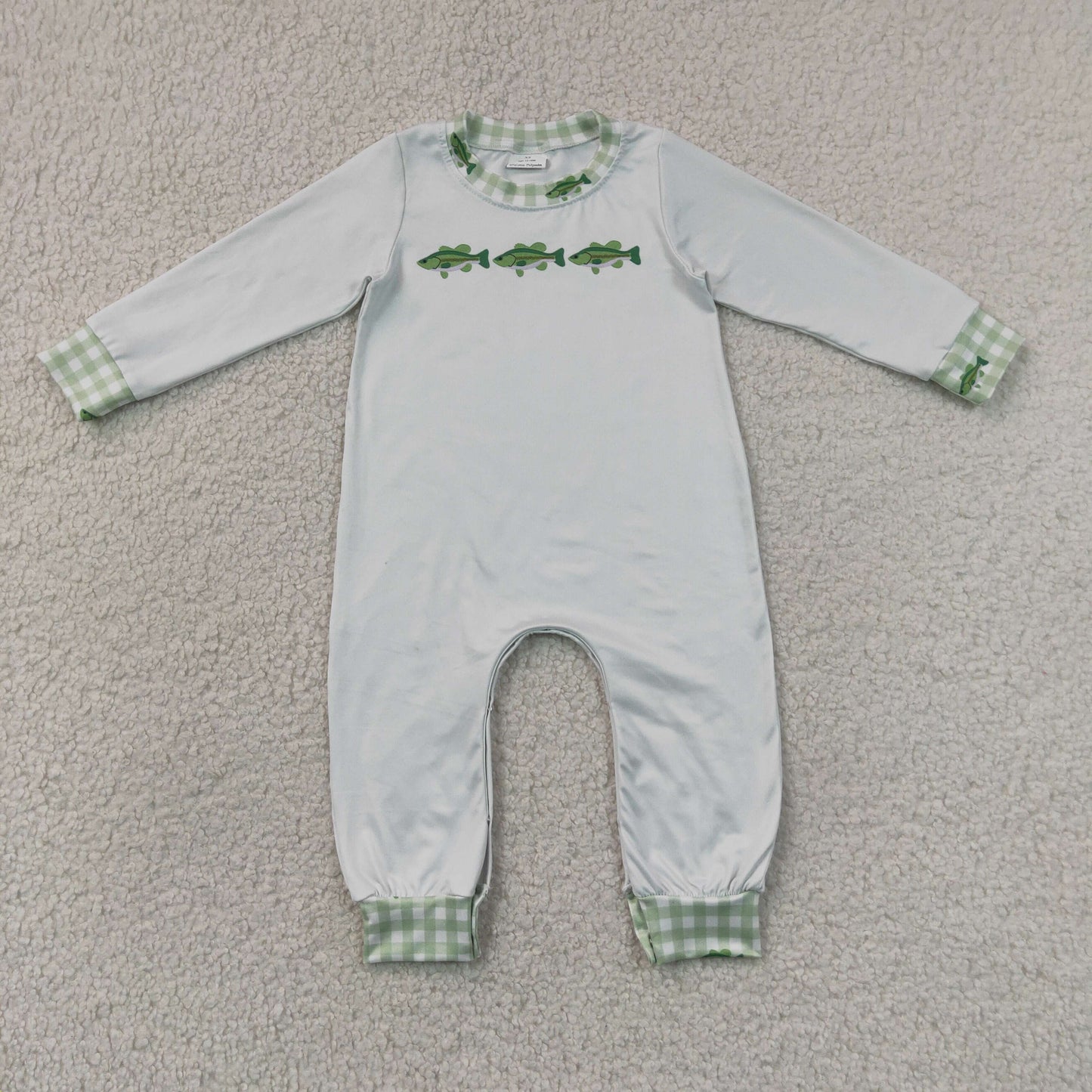 Baby Boys Infant Long Sleeves Fish Romper Clothes RTS