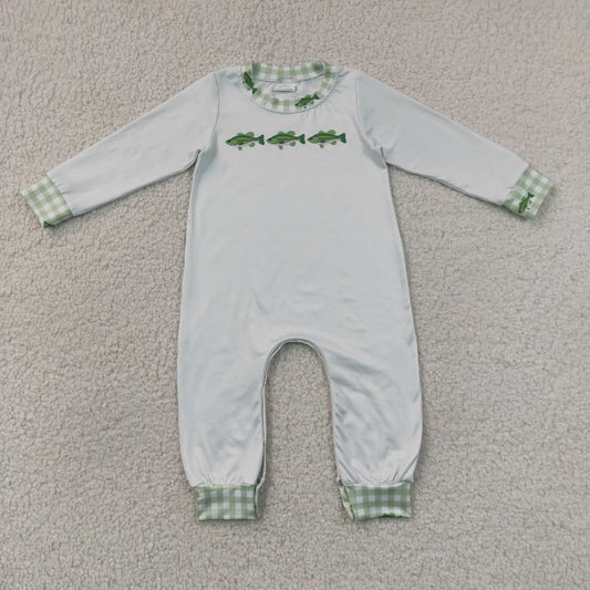 Baby Boys Infant Long Sleeves Fish Romper Clothes RTS