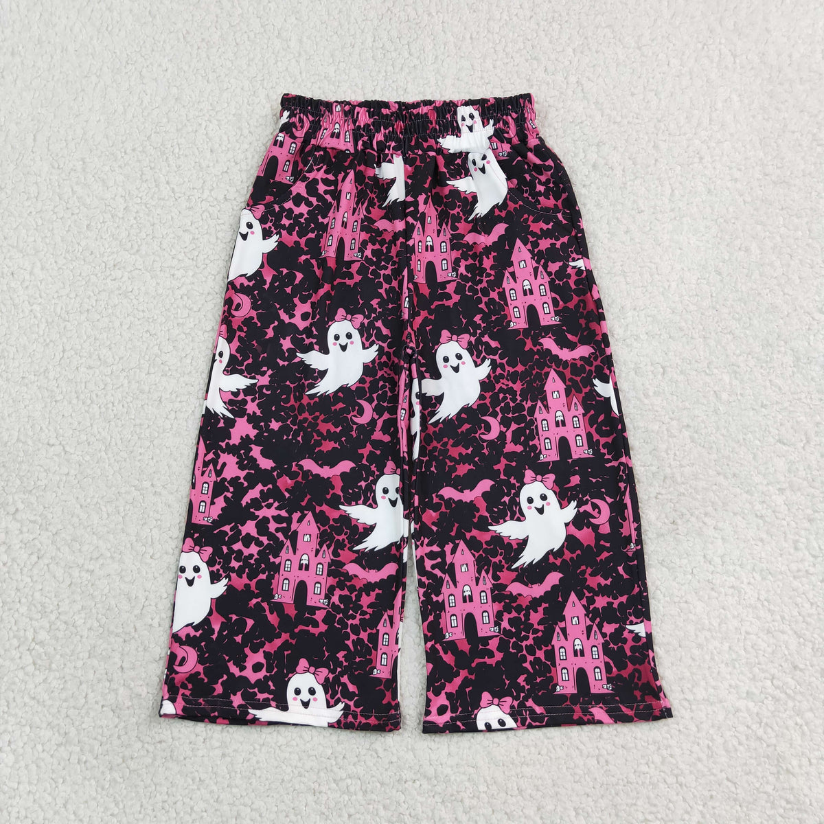 Baby Girls Kids Halloween Ghosts Pink Leopard Pants Bottoms Clothes RTS