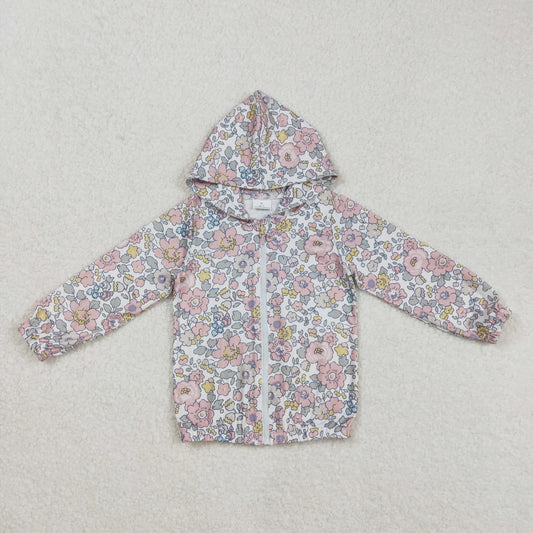 Baby Girl Kids Long Sleeves Flower Zipper Hoodie Shirt Coat RTS