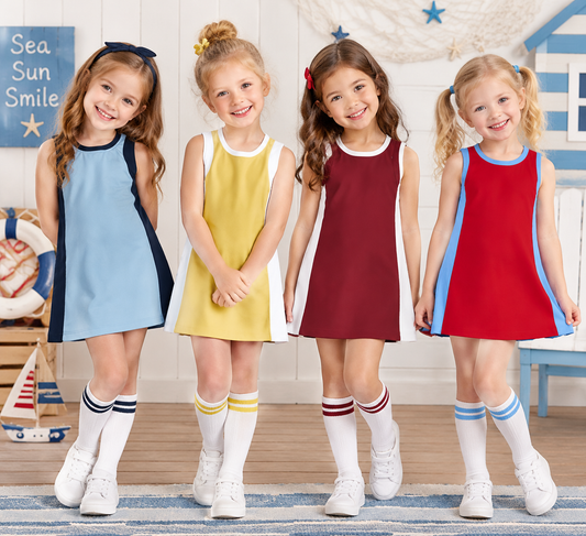 Sibling Baby Girls Kids Yoga Active Sleeveless Dresses Clothes RTS