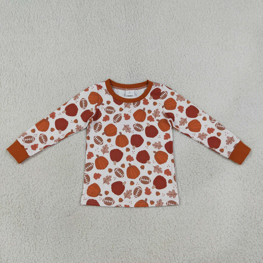 Baby Boys Kids Long Sleeves Pumpkins Football Shirt Fall Tops Clothes RTS