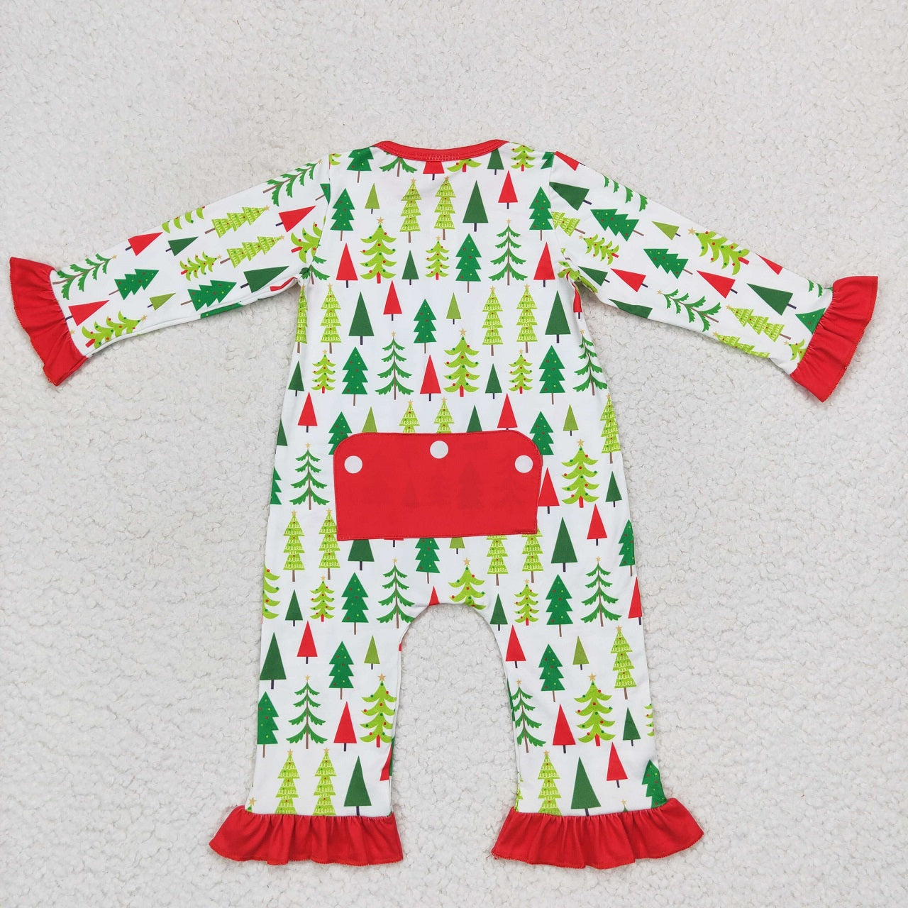 LR0627 Baby Boy Long Sleeves Christmas Tree One Piece Romper