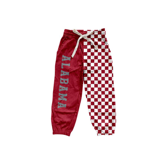 ( Moq 5 ) Baby Boys Kids Red Checked Pockets Pants Bottoms Team Clothes