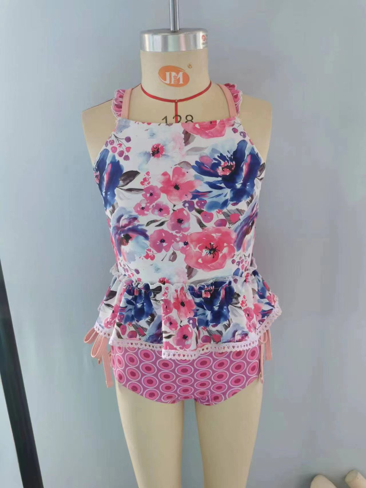 S0156 Baby Girl Floral One Piece Summer Swimsuit