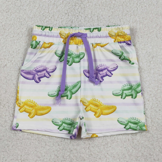 Baby Boy Kids Crocodiles Mardi Gras Pockets Shorts RTS