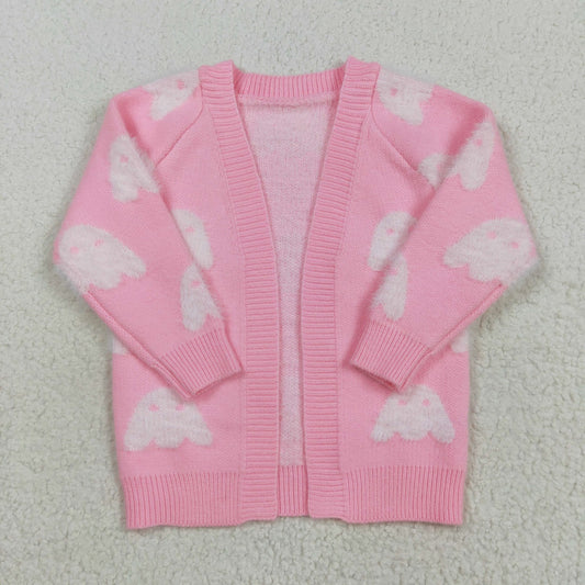 Baby Girl Light Pink Long Sleeves Ghost Halloween Sweater Coat RTS