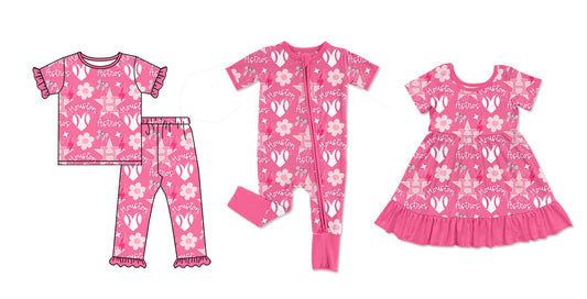 Baby Girl Short Sleeves Bows Baseball Sibling Blue Romper Dress Clothes Set ( Moq 5 Each Design )11.30