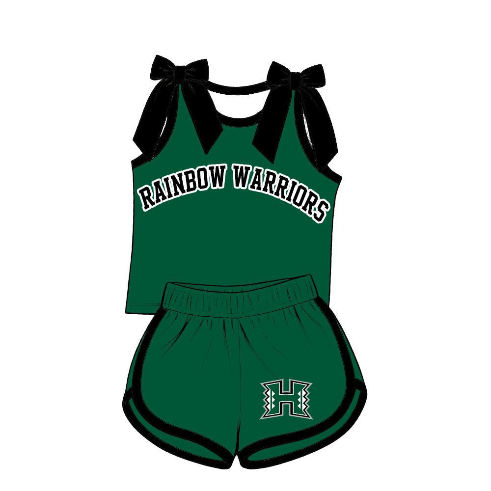 ( Moq 5 ) Baby Girls Kids Sleeveless Bows Shirt Shorts Team Set Clothes