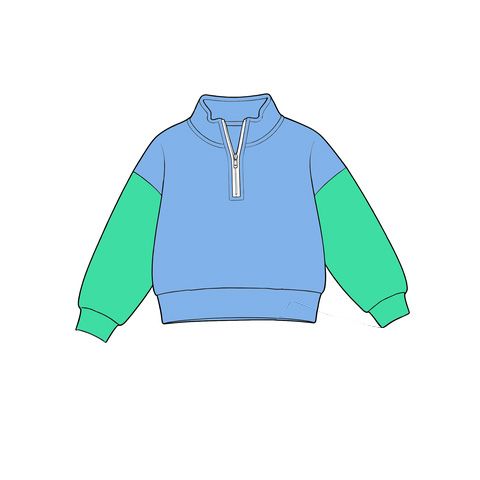 ( Moq 5 ) Preorder Baby Boys Kids Long Sleeves Half Zip Shirt Pullover Cotton Clothes