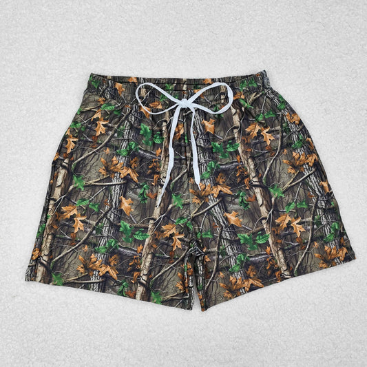 Adult Men Swim Trunks Camo Pocket Summer Beach Shorts