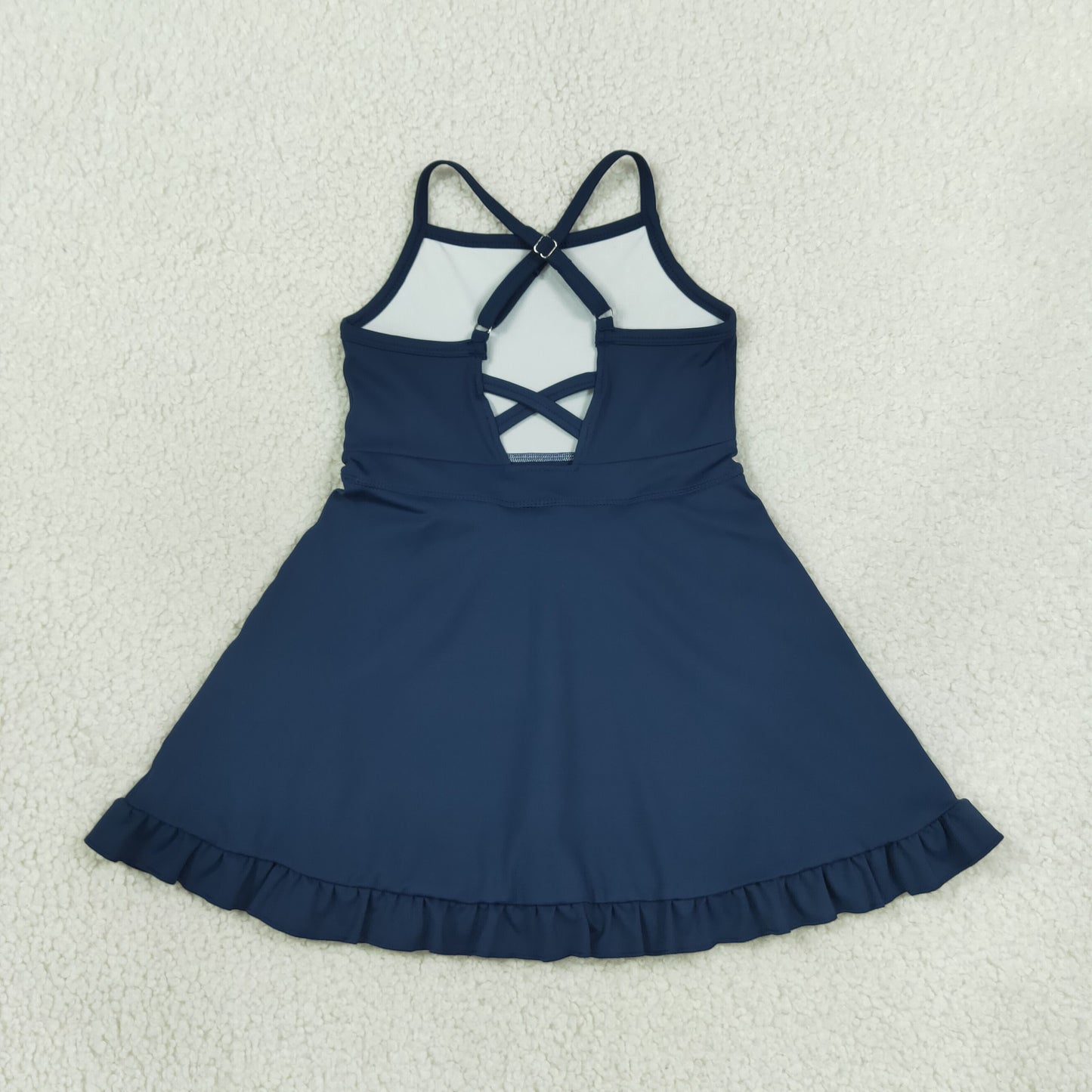 Baby Girls Kids Navy Swim Dress One-piece Swimsuit Bathing Suit Clothes RTS