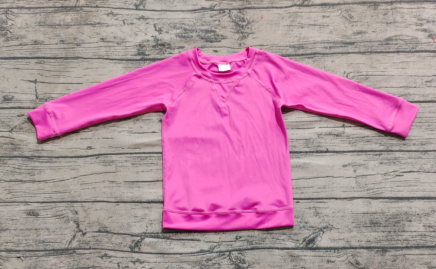Baby Girl Toddler Long Sleeves Pink Yoga Active Shirt Tops RTS