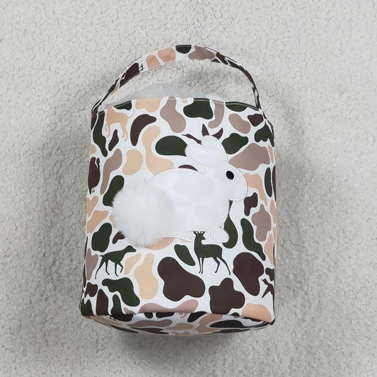 Baby Toddler Kids Embroidery Rabbit Camo Print Basket Easter Bag RTS