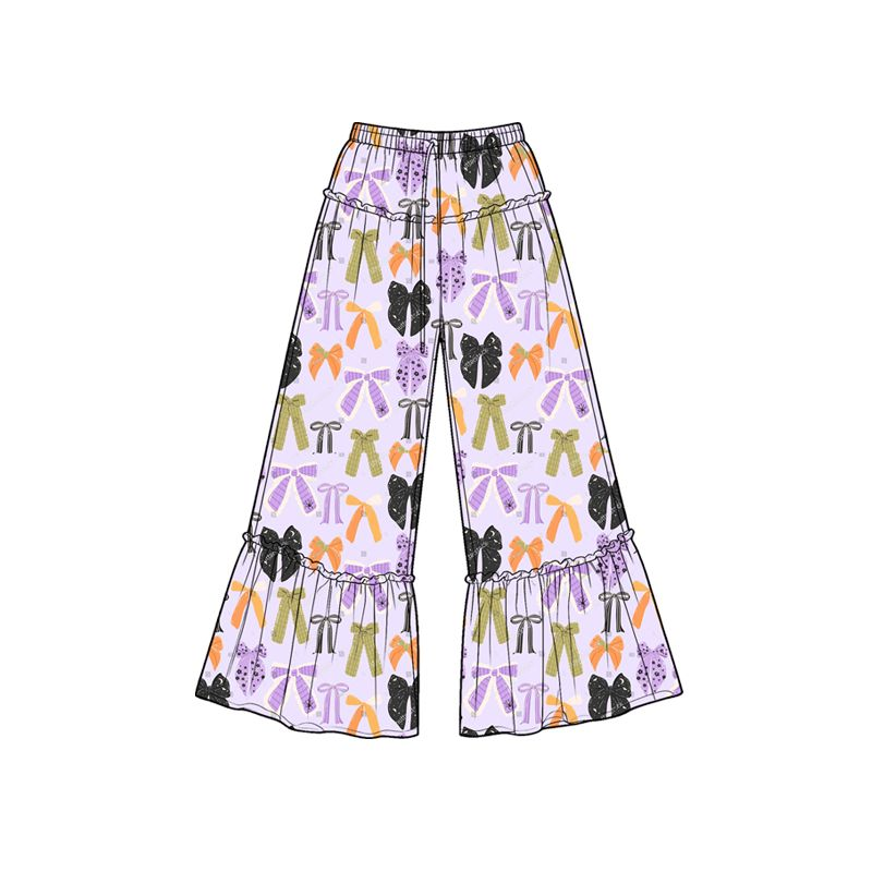 ( Moq 5 ) Baby Girls Kids Bows Purple Pants Bottoms Halloween Clothes