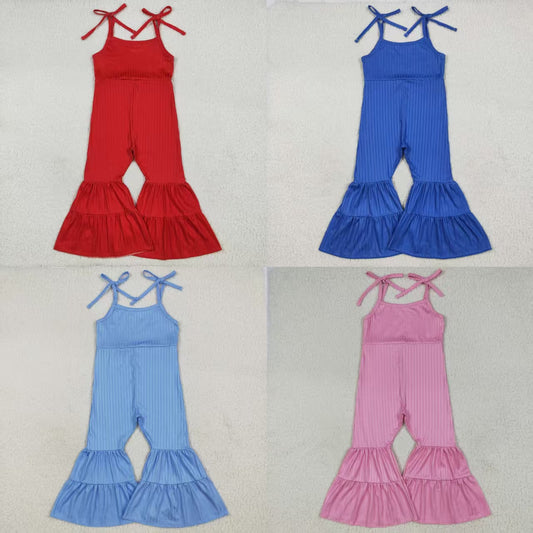 Baby Girl Toddler Straps Bell Pants Sibling Ribbed Jumpsuit Clothes RTS