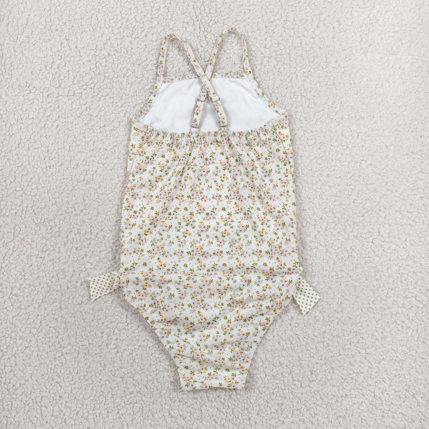 Baby Girls Kids Sleeveless Floral Bows One-piece Swimsuit RTS