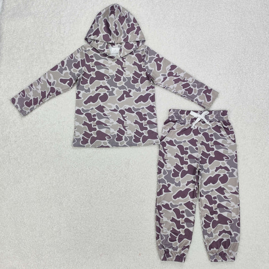 Baby Boy Long Sleeves Hoodie Pullover Shirt Jogger Pants Camo Clothes Set RTS