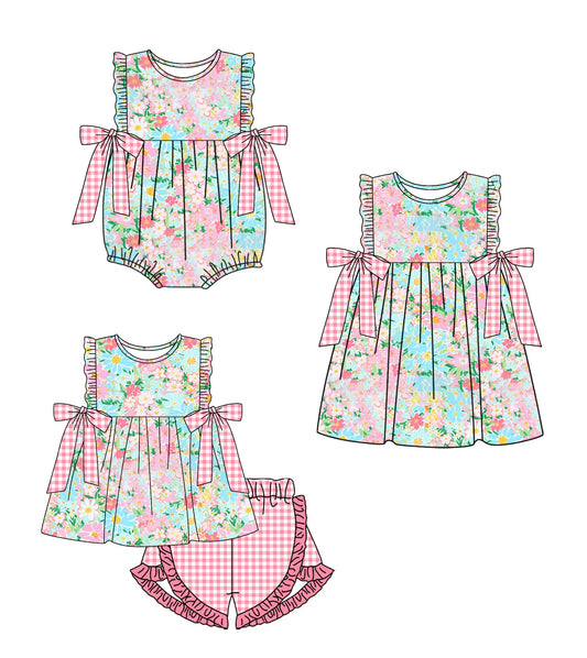 Baby Girl Flower Sibling Romper Dress Set ( Moq 5 Each Style ) 1.23