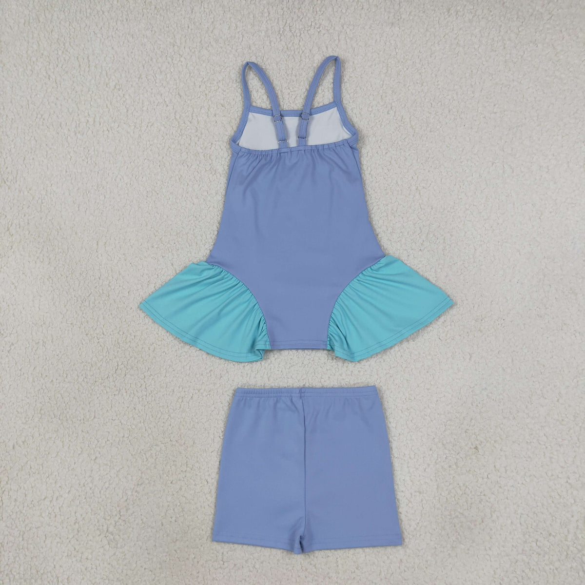 Baby Girls Kids Straps Tunic Shorts Blue Yoga Active Summer Set RTS