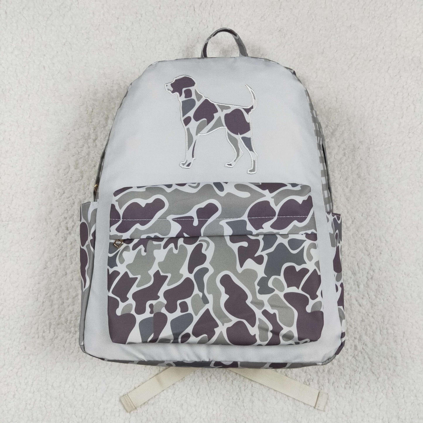 Baby Kids Embroidery Dog Camo Backpack Bags RTS