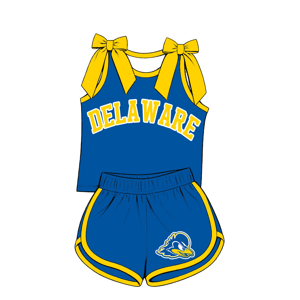( Moq 5 ) Baby Girls Kids Sleeveless Bows Shirt Shorts Team Set Clothes