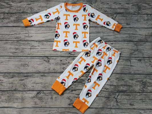 Baby Girl Long Sleeves Dog Team Shirt Pants Pajamas Set Moq 5