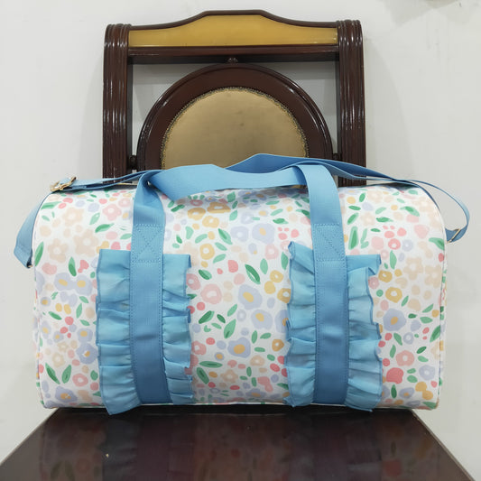 Baby Girl Kids Adult Flower Blue Ruffle Travel Package Gym Bags RTS